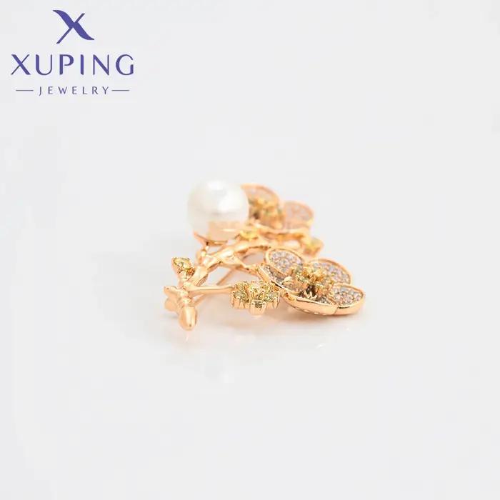 Xuping bijoux nouveauté fleur cuivre appliquer broches de couleur or pour les femmes dame cadeau de fête A00912321