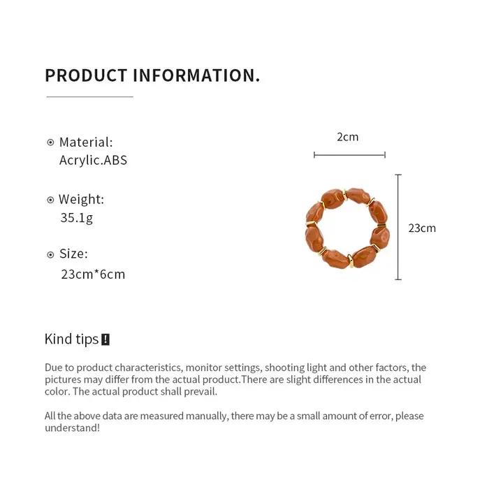 Bracelets en résine multicolores à effet irrégulier pour femmes et hommes