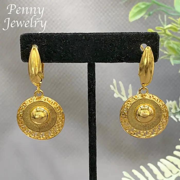 Ensemble de bijoux plaqué or 18 carats pour femmes collier et boucles d'oreilles occasion mariage cadeau original luxe