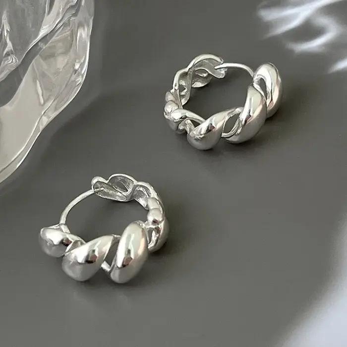 Boucles d'oreilles Vintage en argent Sterling 925 pour femmes, bijoux tendance, prévention des allergies, accessoires de fête, cadeau
