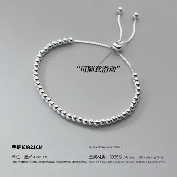 Bracelets de belles perles en argent Sterling 925 pour femmes