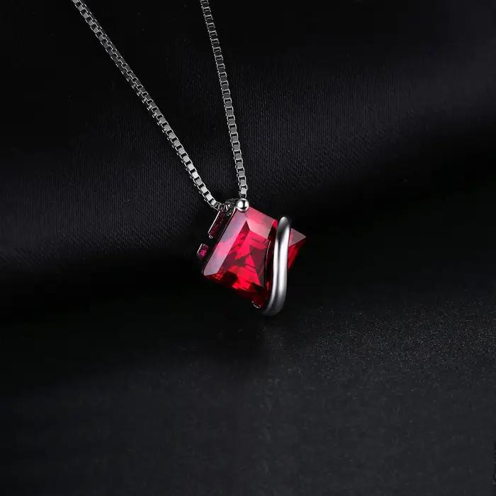 JewelpopPalace-Collier carré avec pendentif en argent regardé 925