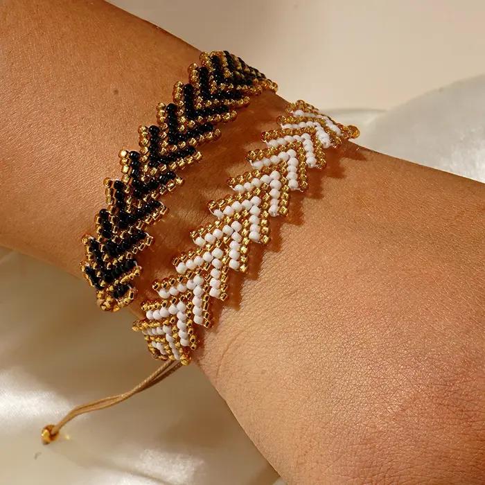 Bracelet de Perles de Riz avec Design de Flèche