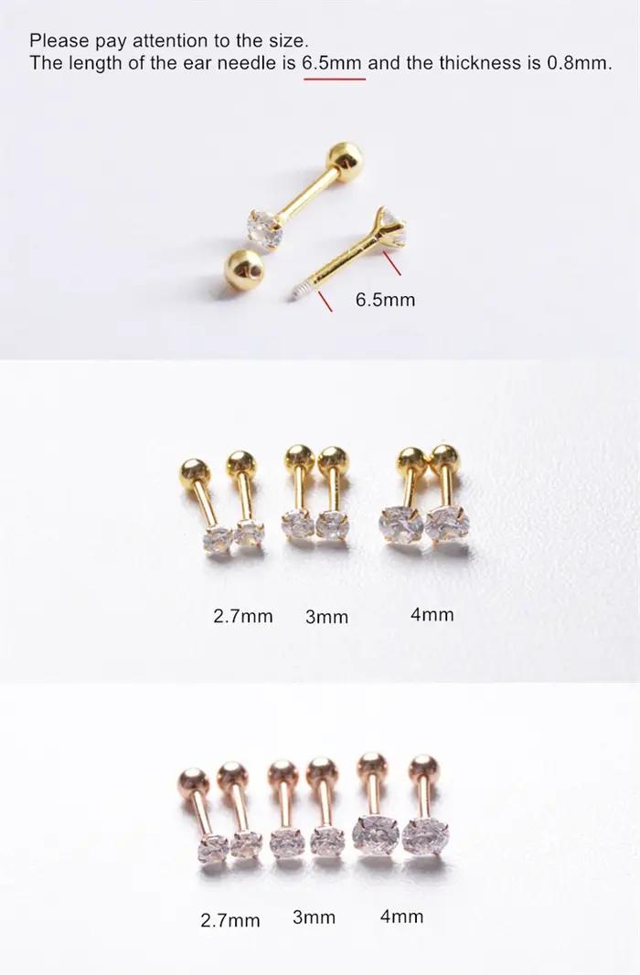 Boucle d'oreille en argent regardé 925 pour filles