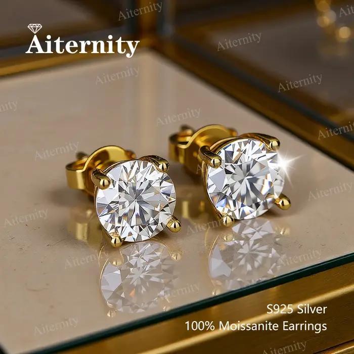 Boucles d'oreilles Moissonite classiques pour femmes occasions spéciales argent sterling plaqués plusieurs couleurs pierres précieuses certifiées étincelantes élégantes à offrir