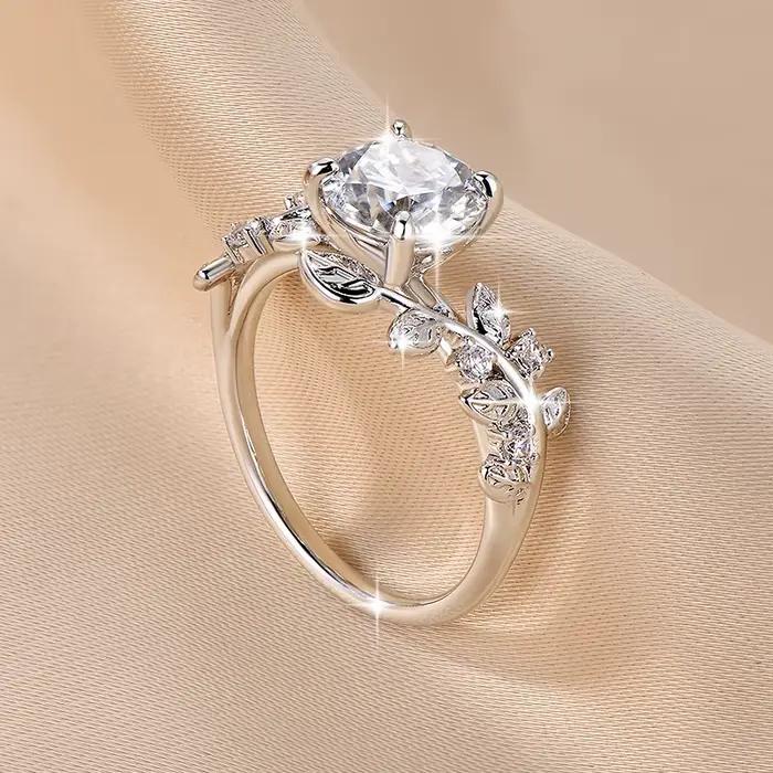 Bague de fiançailles Rrjzz en moissonite et zirconium pour femmes occasions spéciales engagement mariage anniversaire fête des mères