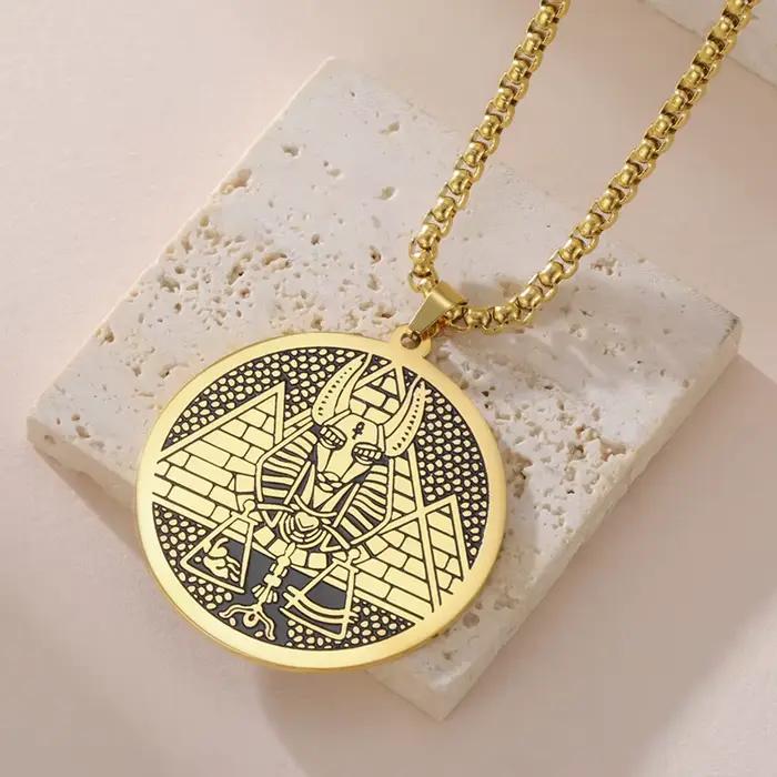 Collier double face du dieu égyptien Anubis