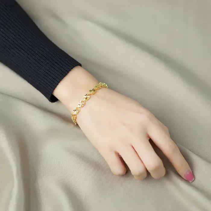 Bracelet en or porte-bonheur étoile moderne pour femmes cadeau chance occasion spéciale trousseau de mariage original design bijoux