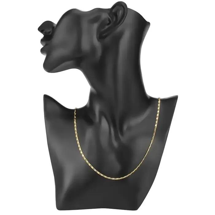 Colliers à chaîne plate avec breloque couleur or 18 carats