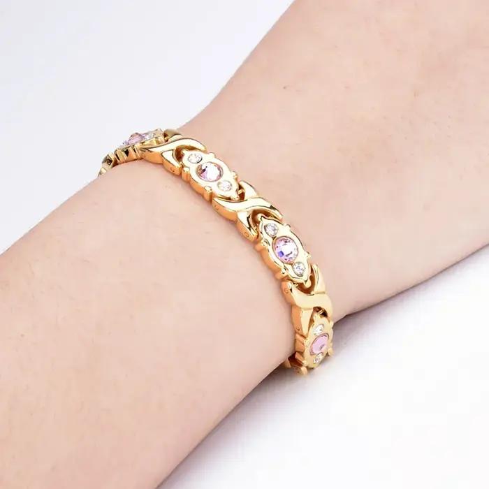 Bracelet de thérapie magnétique amovible noir pour femmes