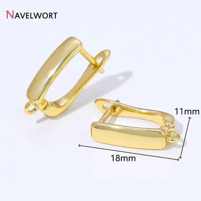 1/2/3 paires de fixations de boucles d'oreilles plaquées or 18 carats, crochets en laiton et métal,