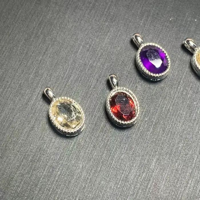 Collier pendentif ovale en CITRINE naturelle