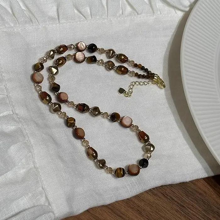 Collier de perles de pierre naturelle Maillard pour femme
