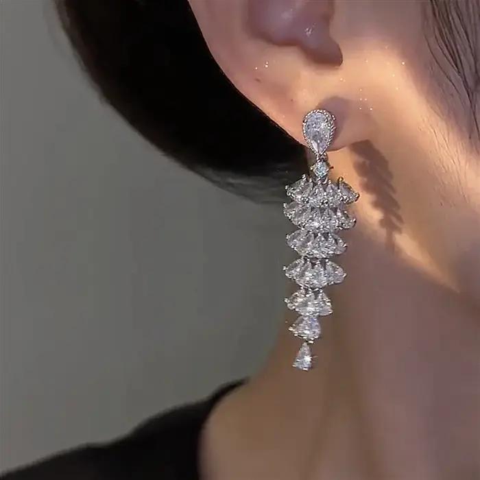 Boucles d'oreilles géométriques de luxe pour femmes