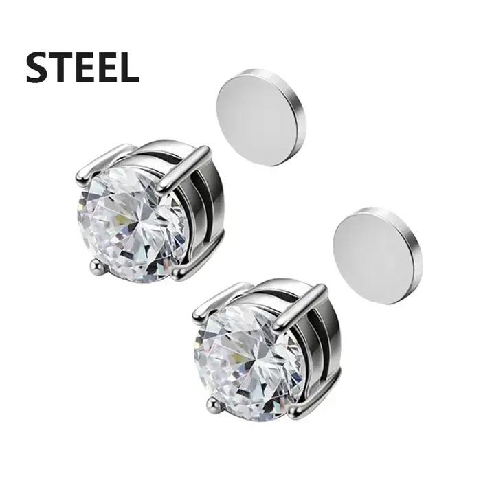 3 paires de boucles d'oreilles magnétiques fortes en cristal pour hommes et femmes