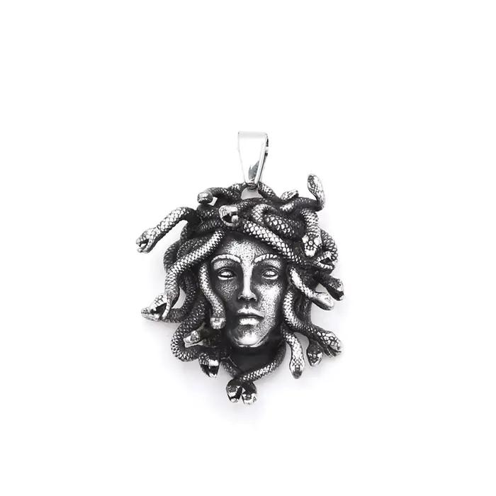 Collier gothique classique avec pendentif Medusa pour hommes et femmes, en acier inoxydable, Vintage