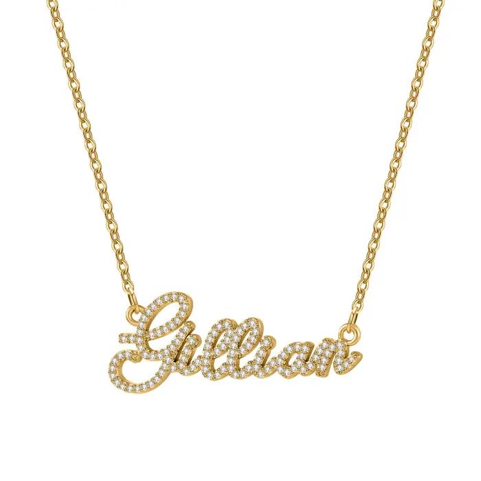 Collier avec nom personnalisé, bijoux en cristal et diamant, cadeau Unique pour femmes, saint-valent