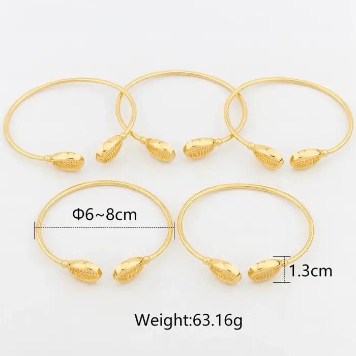 Nouveau Bracelet manchette pour femmes fête dubaï coquille forme bracelets 18K couleur or carte d'afrique bijoux accessoires cadeaux d'anniversaire
