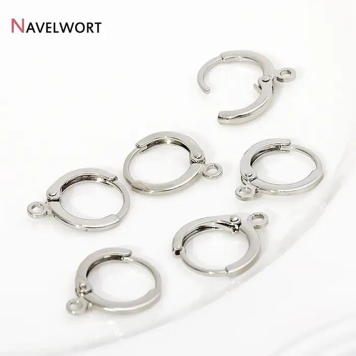 Crochet de boucle d'oreille français rond plaqué or 14K/18K
