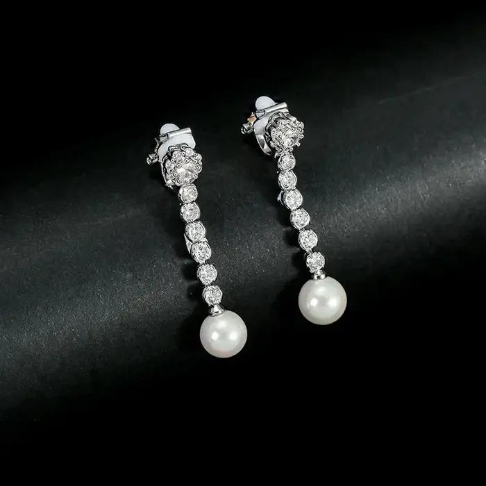 Boucles d'oreilles en perles de mariage