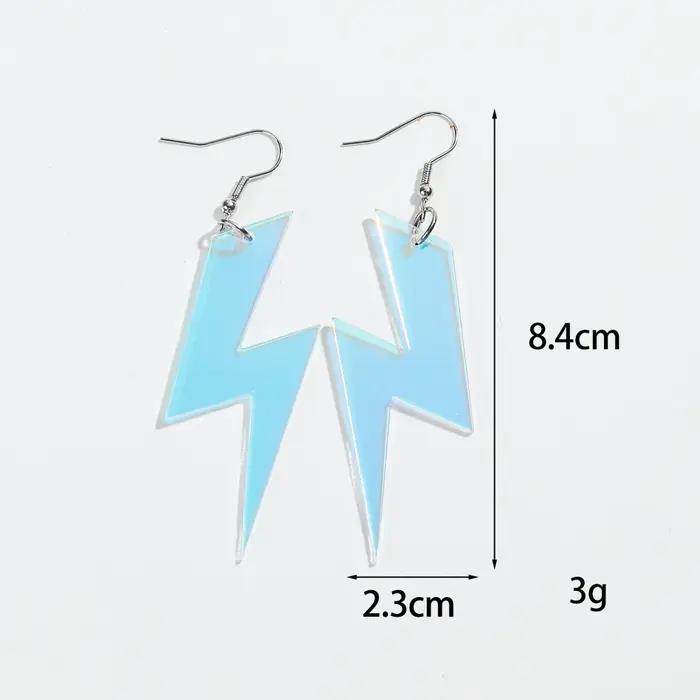 Boucles d'oreilles en acrylique étoile et pluie irisées pour femmes, design géométrique laser-cut, bijoux de déclaration pour soirée, mariage, banquets et vie quotidienne