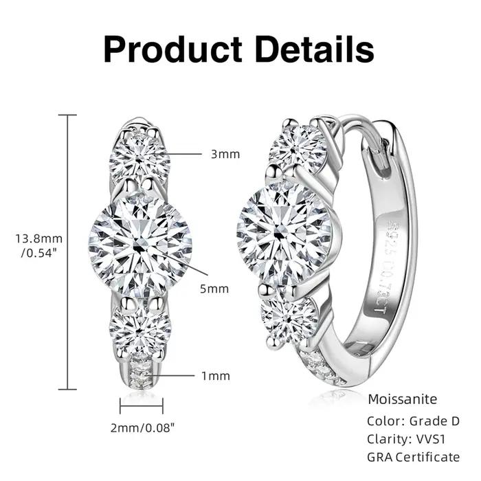 Boucles d'oreilles en argent regardé 1.46 pour femme