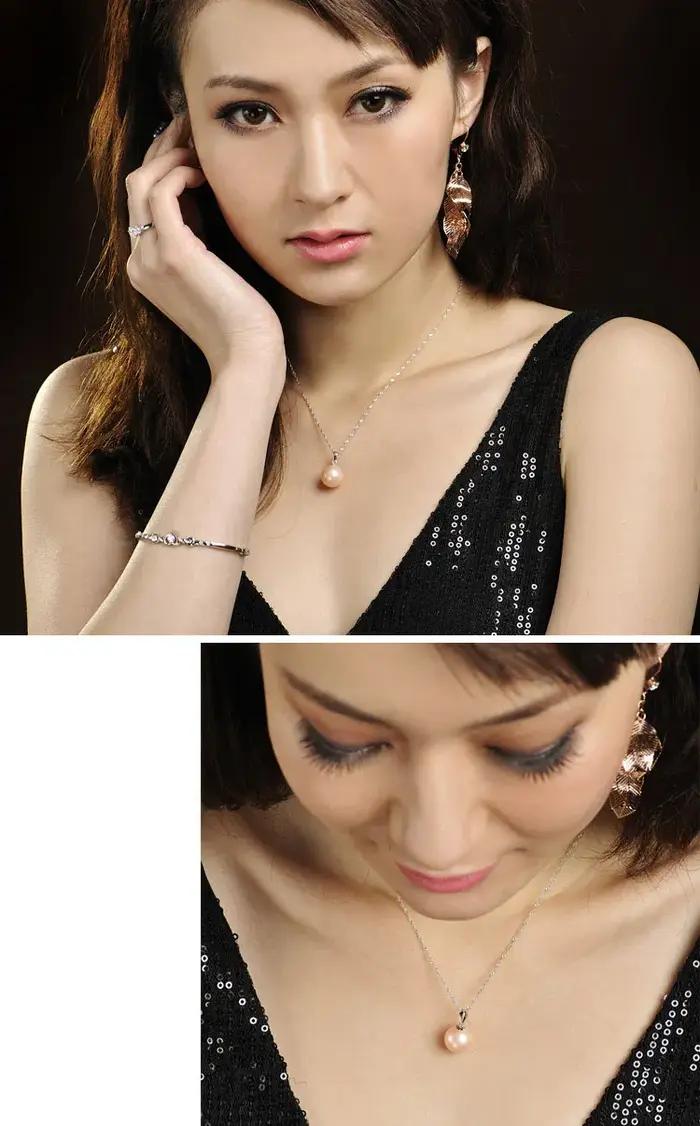 Ensemble de bijoux en argent regardé 925 véritable pour femme