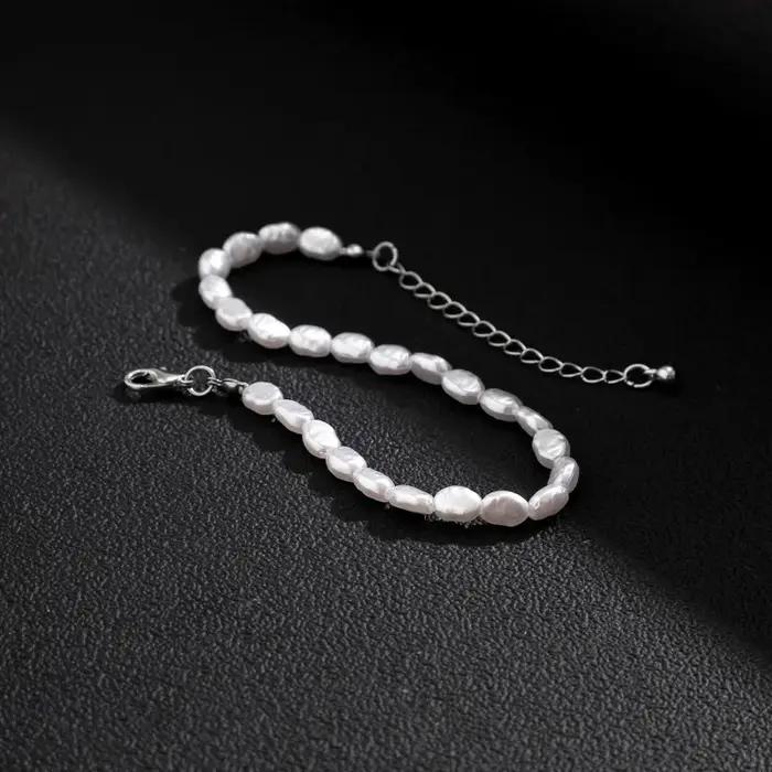 Bracelet Chaîne Ovale Élégant en Perles Simulées Pour Femmes Occasions Spéciales Unisexes Tendance