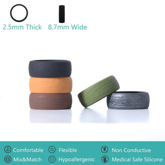 Anneaux en silicone Geedyn avec motifs floraux pour homme style classique pour parties et occasions spéciales