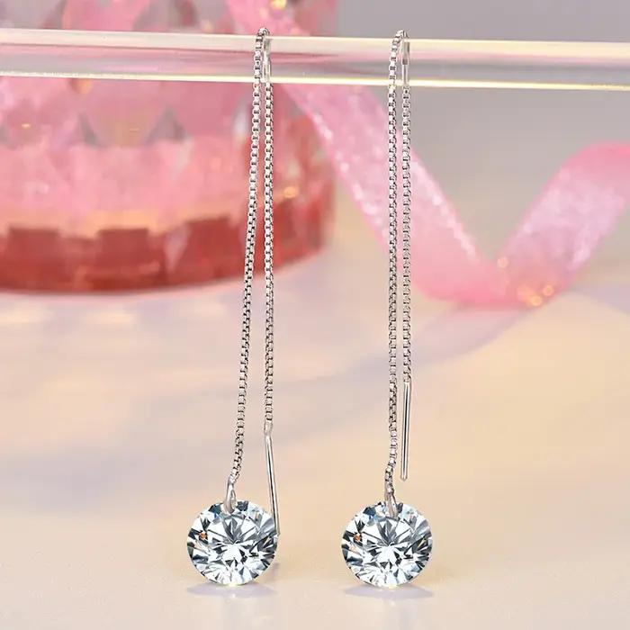 Boucles doreilles pendantes cristal femmes mode ronde elegantes accessoires elegance special occasion