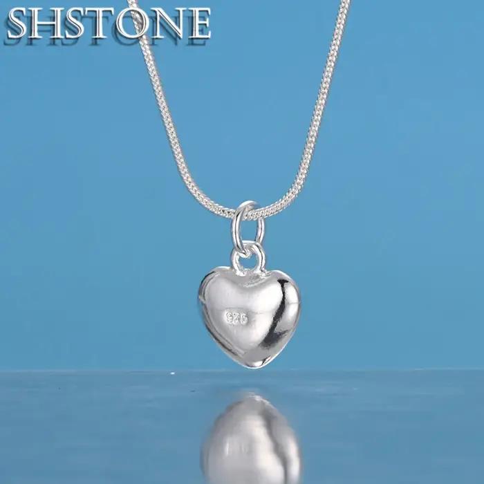 SHSTONE-Collier Coeur en Or 18K pour Femme et Homme, Bijoux à Breloques pour ixde Mariage et Fiançailles, Cadeaux d'Anniversaire pour Amoureux