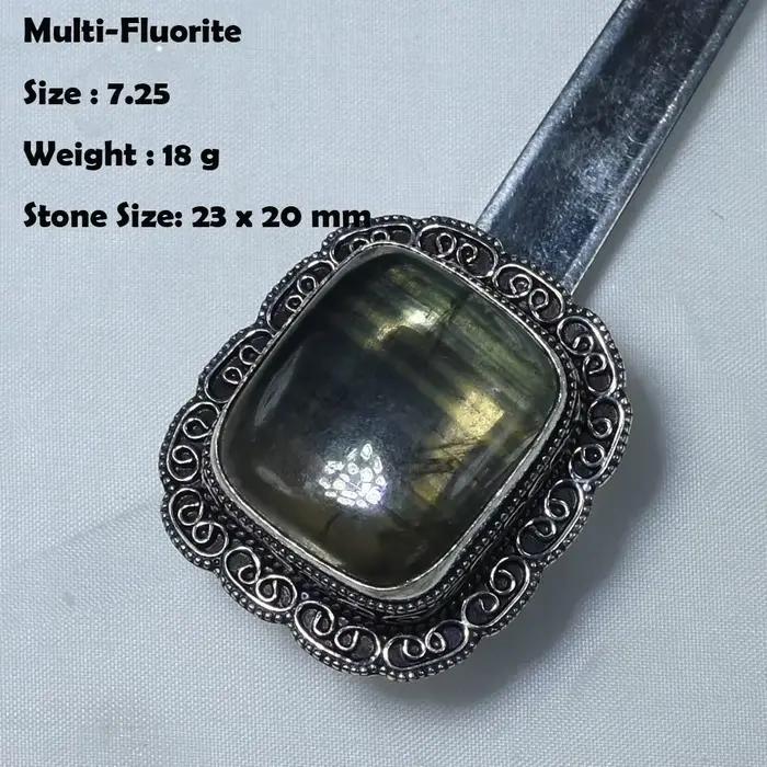 Bague en pierres semi-précieuses lapis-lazuli labradorite néphrite fluorite cuivre plaqué argent 925 animal de compagnie classique alliance de mariage pour femmes soirées cocktails cadeaux spéciaux