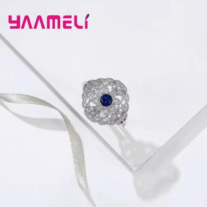Bague classique en argent regardé 925 véritable pour femme