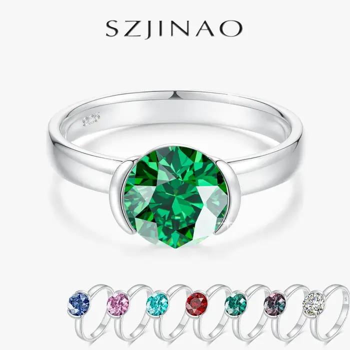 Bague émeraude cultivée en laboratoire de 8mm