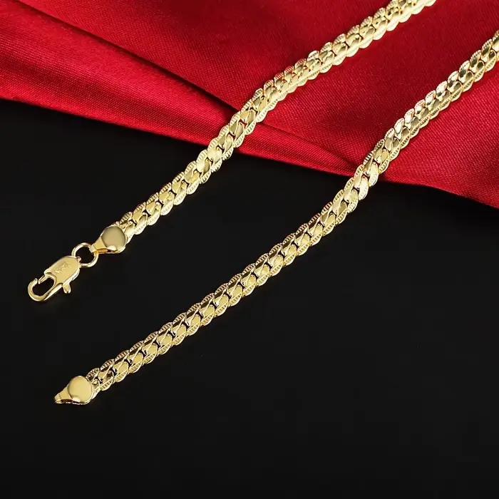 Collier chaîne latérale complète en or 18 carats