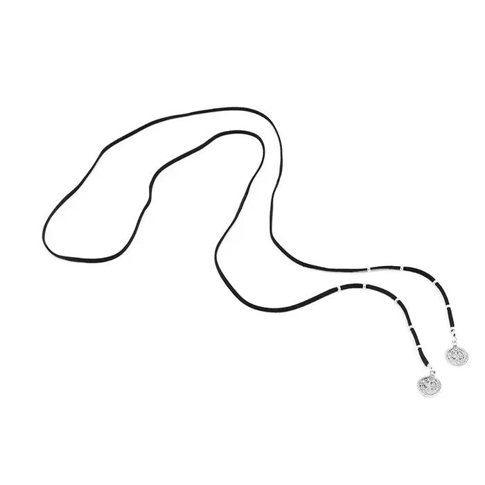 Boho Long Collier gothique noir velours tour de cou Maxi colliers rond