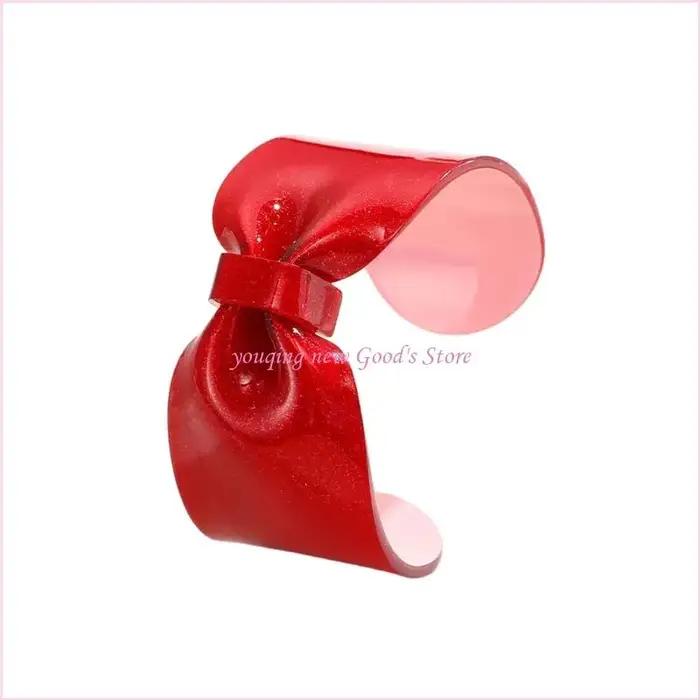57QA – bracelet élégant surdimensionné en résine avec nœud papillon