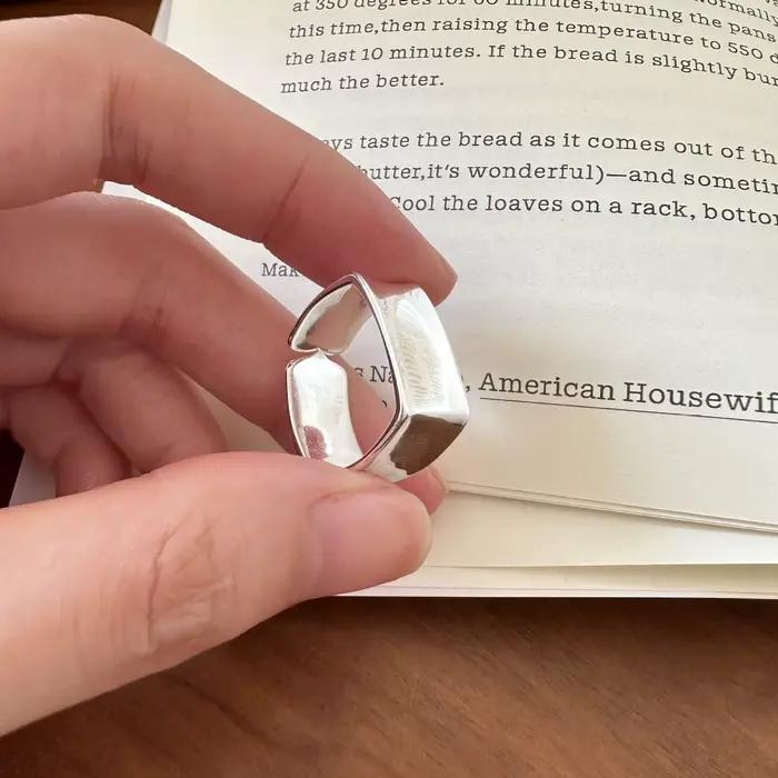 Bagues carrées en argent Sterling 925 pour femmes