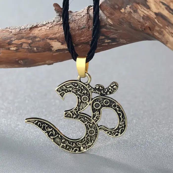 Collier OM Ohm vintage plaqué argent bronze bijou spiritualité méditation cadeau occasions spéciales femmes