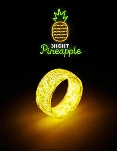 Offre spéciale à la mode Cool couleur changeante anneau résine lumineux craquelé fruits tropicaux an