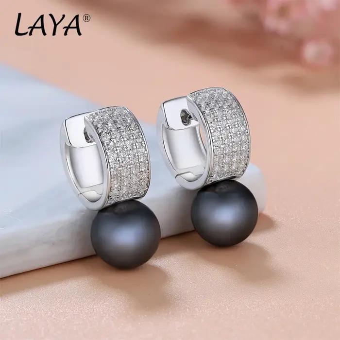 Laia – boucles d'oreilles en argent Sterling 925 pour femmes, bijoux de luxe, en Zircon cubique transparent, à la mode, pour mariage, élégants, originaux