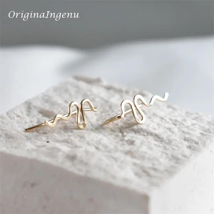Boucles d'Oreilles Grimpeuses d'Oreille Élégantes en Or Rempli pour Femmes Occasions Spéciales Minimalistes Boho