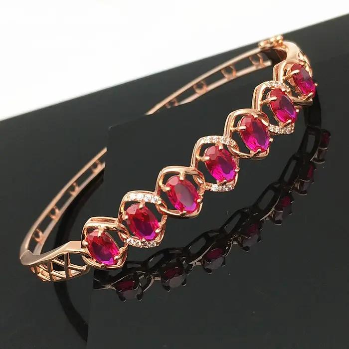 Bracelet adrenbracelet naren cristal incrusté d'or violet pour femme
