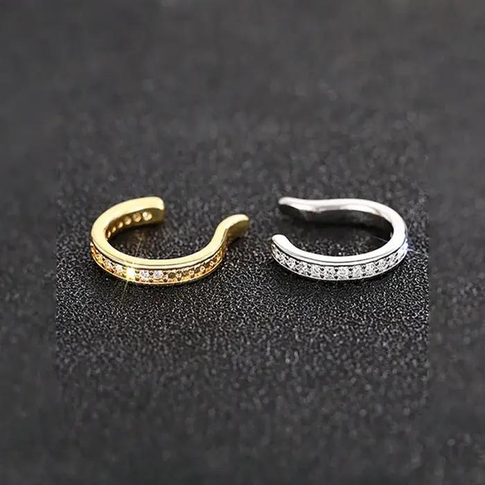 Boucles d'oreilles clips vintage en zircon pour femmes et filles