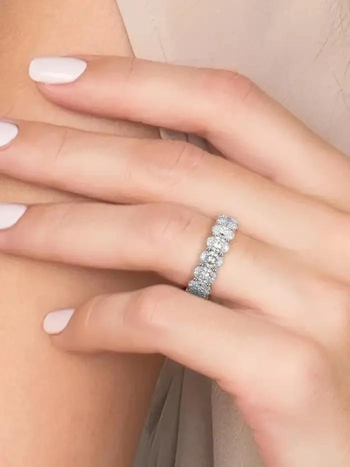Bague ovale en argent Sterling 925 pour femmes