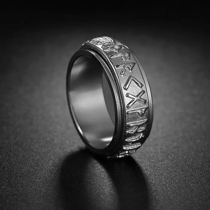 Bagues Rune Viking Vintage pour hommes et femmes