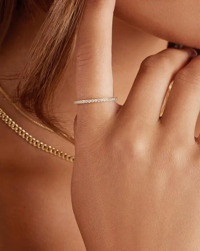 Eavva – bague empilable plaquée or 14K pour femmes