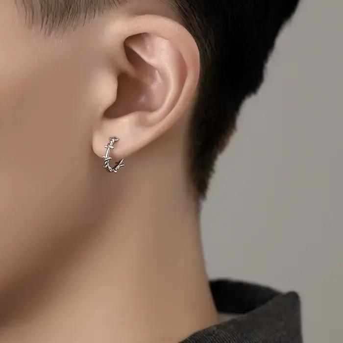 Boucles d'oreilles gothiques en forme d'épines plaquées argent et rhodium pour femmes hommes adolescents bijoux de fête tendance occasions spéciales