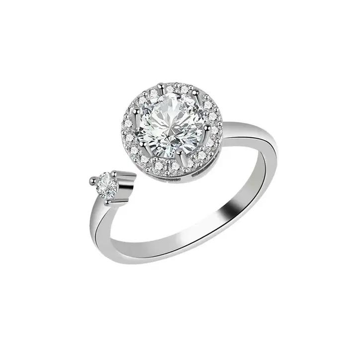 Bague anti-stress de luxe en forme de papillon et tournesol pour femme