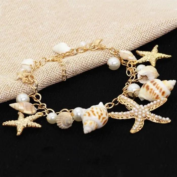 Bracelet de perles de coquillage bohème réglable
